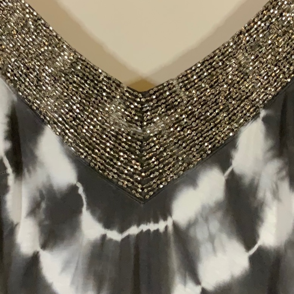 Tie-dye Maxi Dress w/ beading & builtin shelf bra - Picture 3 of 6